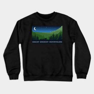 Dark Blue Great Smokey Mountains Bear Design Crewneck Sweatshirt